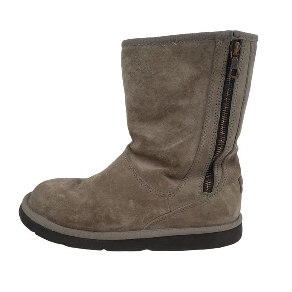 UGG Mayfaire Brown Suede Shearling Winter Boots Womens 8 - Picture 1 of 13